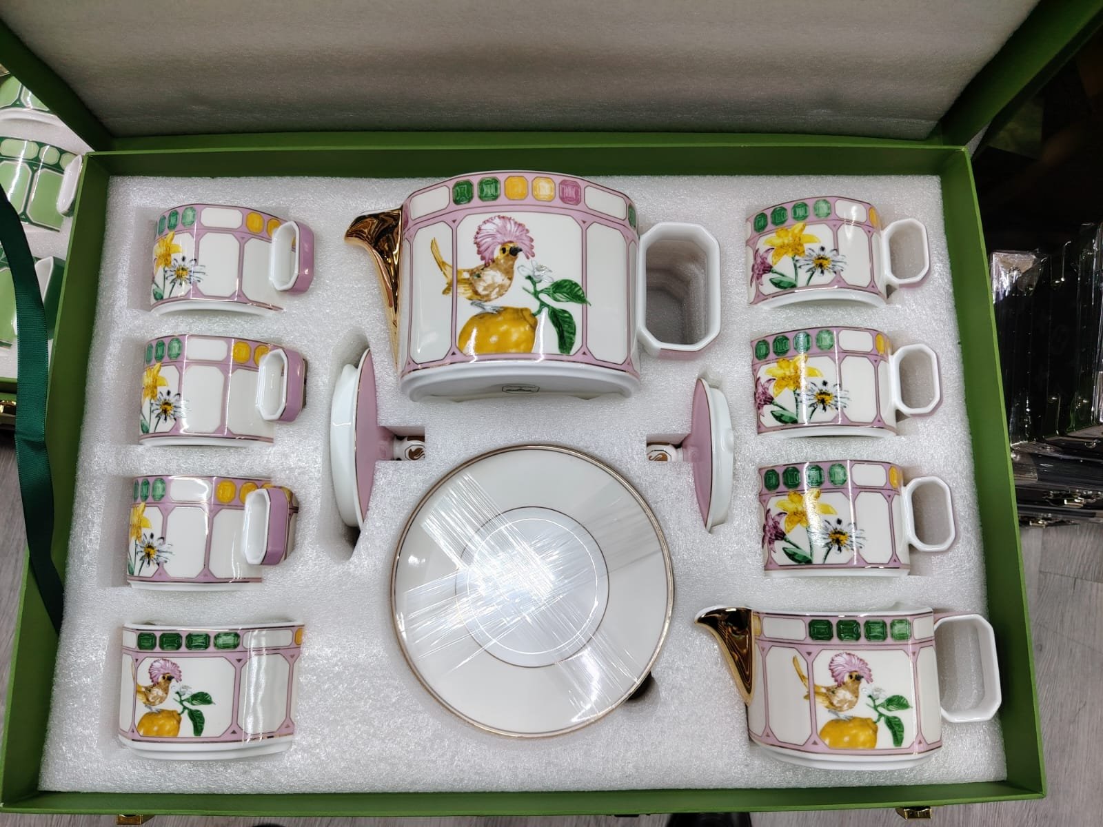 Swarovski x Rosenthal Signum Fern tea set of 15 pieces, Marshmallow color - Image 2 of 3